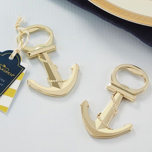 50 Gold Nautical Anchor Bottle Opener Wedding Bridal Baby Shower Party Favors 