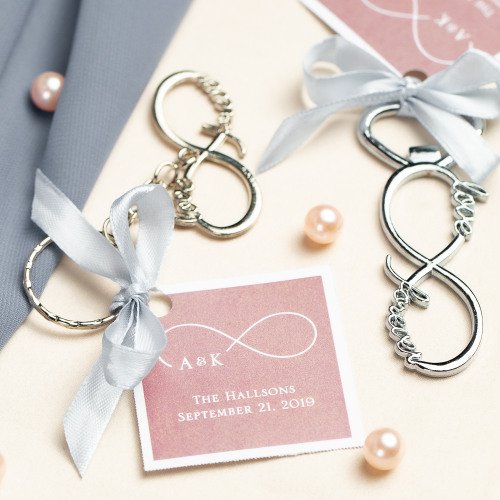 Infinity Silver Key Chain Wedding Favor Under $2