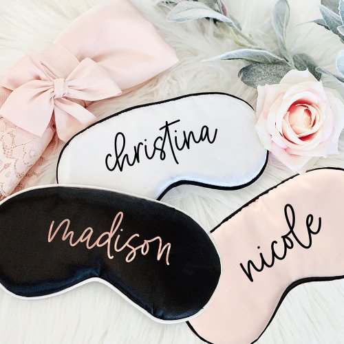 Pamper your bridesmaid with these personalized sleep masks. They make for a wonderful gift idea for your girls.