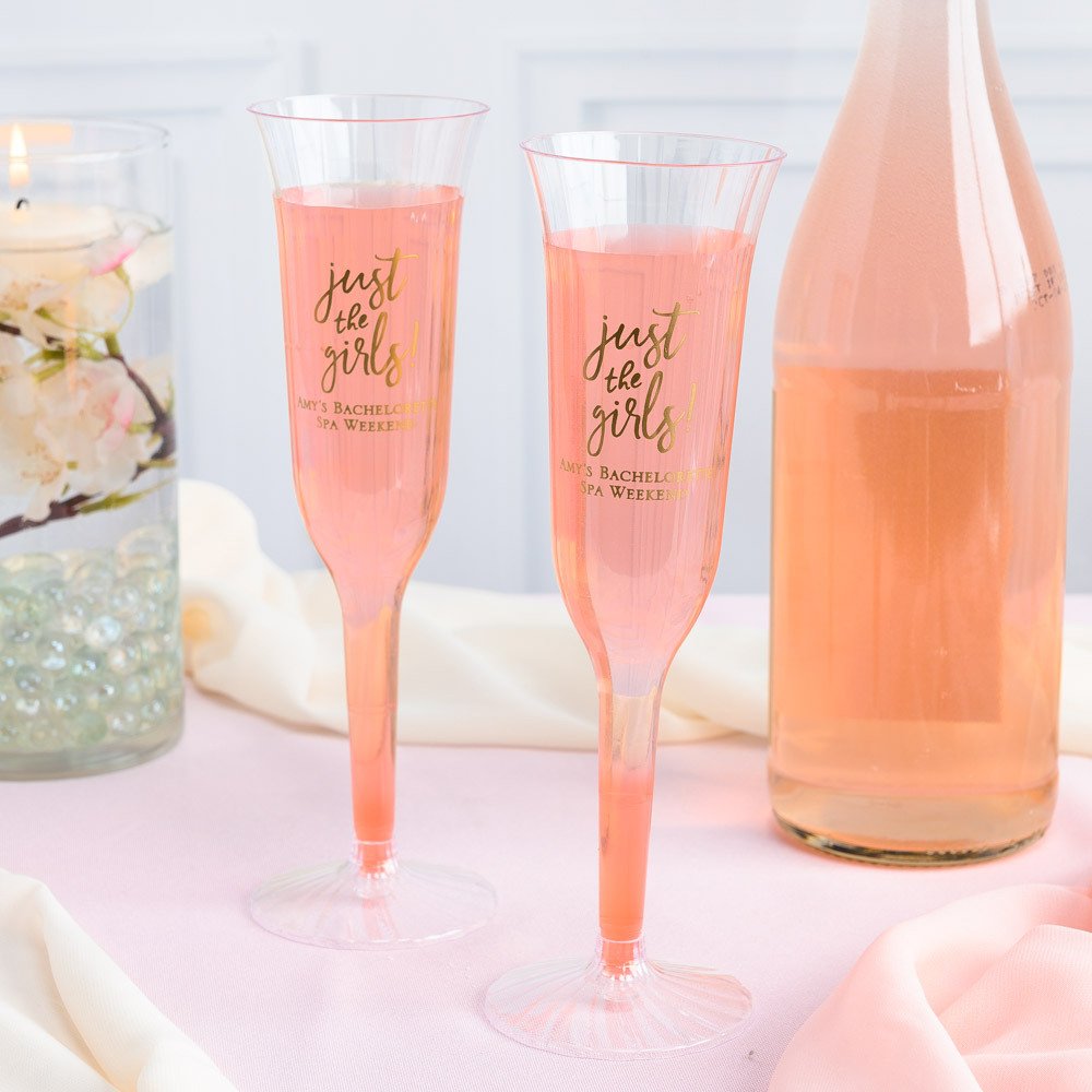 Personalized Plastic Champagne Flutes