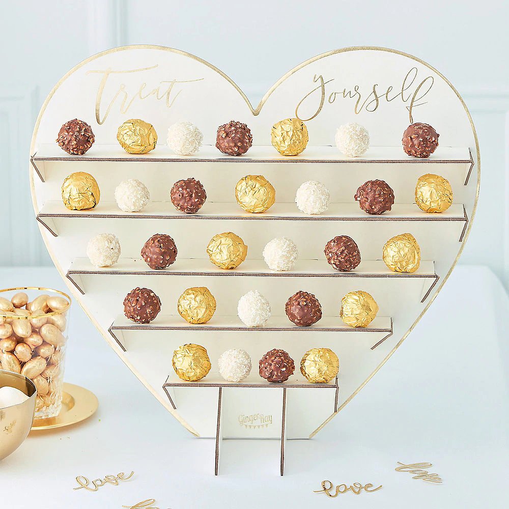 Gold Heart Shaped Treat Stand Kit