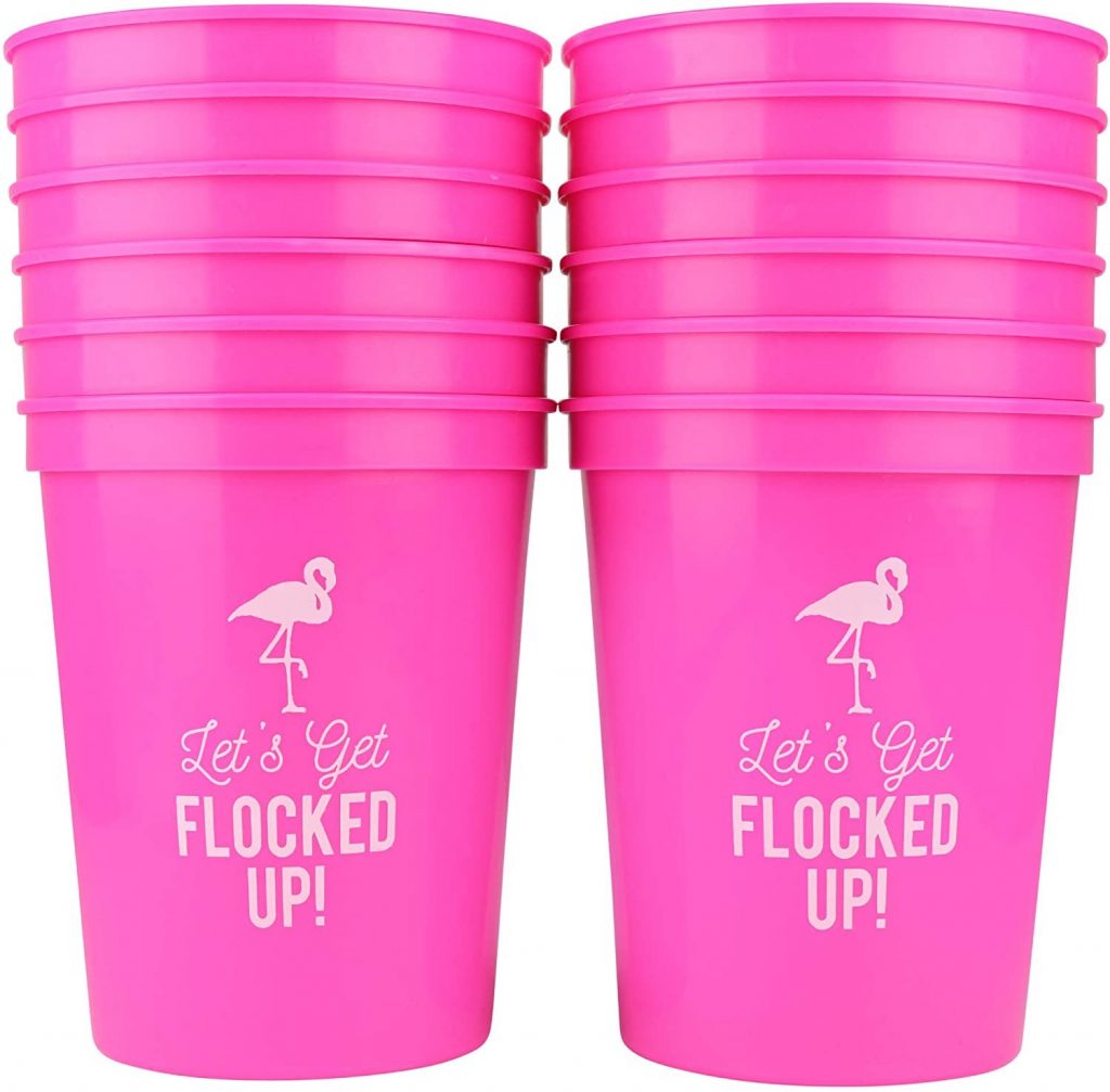 Bachelorette Pool Party Pink Stadium Cups