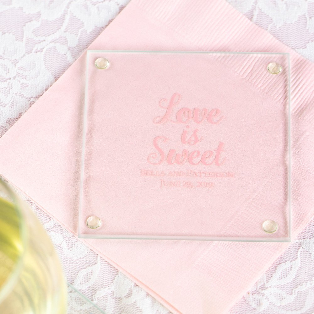 Personalized Glass Coaster Wedding Favors