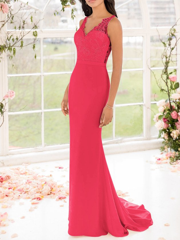 pink and red wedding dresses