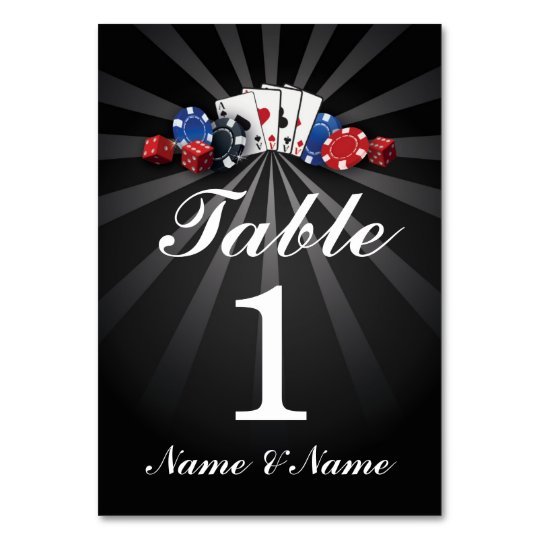 Las Vegas Casino Themed Wedding Table Number Cards