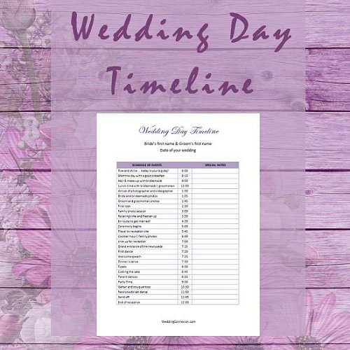 Wedding Day Schedule Template from weddingconnexion.com
