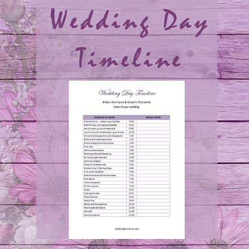 Wedding Day Schedule Template Database