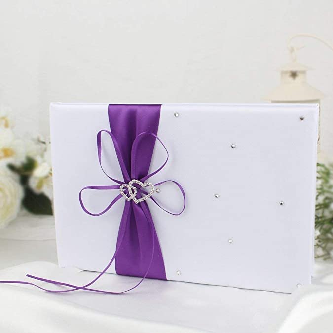 Whimsical Shades Of Purple Wedding Guest Book