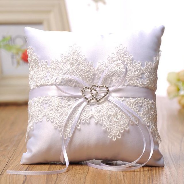 White Lace Ring Bearer Pillow