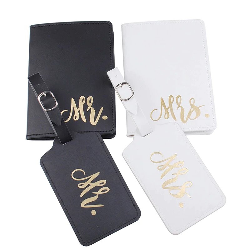 Mr. & Mrs. Luggage Tag and Passport Cover Set Newlyweds Gift Idea