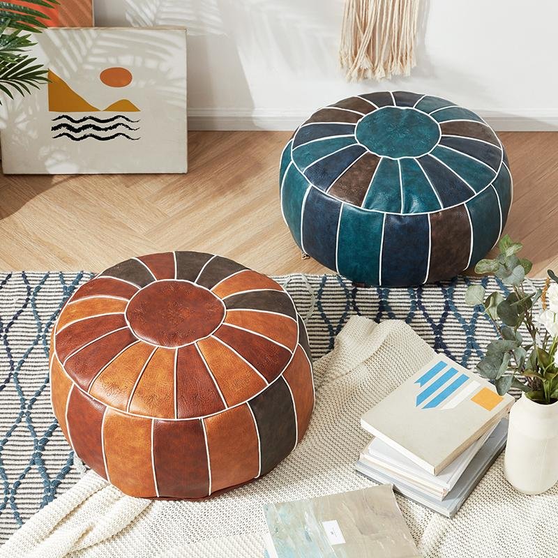 Moroccan Imitation Leather Poufs Moroccan Inspired Wedding Decor