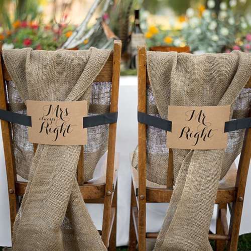 Mr. Right & Ms. Always Right Rustic Chair Signs