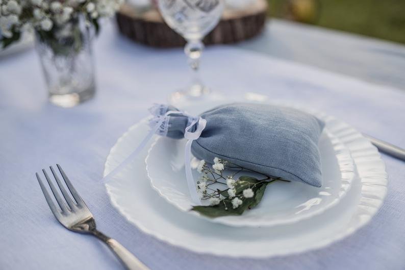 Dusty Blue  French Country Wedding Favor Bags