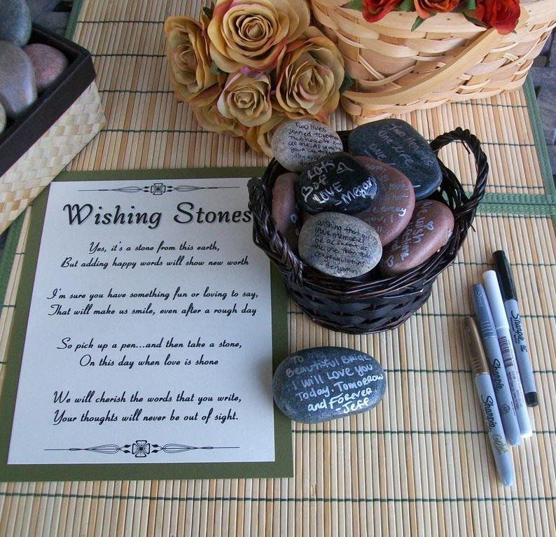Wishing Stones Wedding Alternative Guest Book