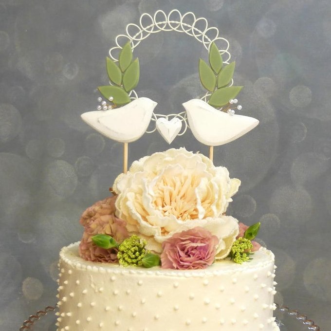 Sage Green Wedding Cake Topper