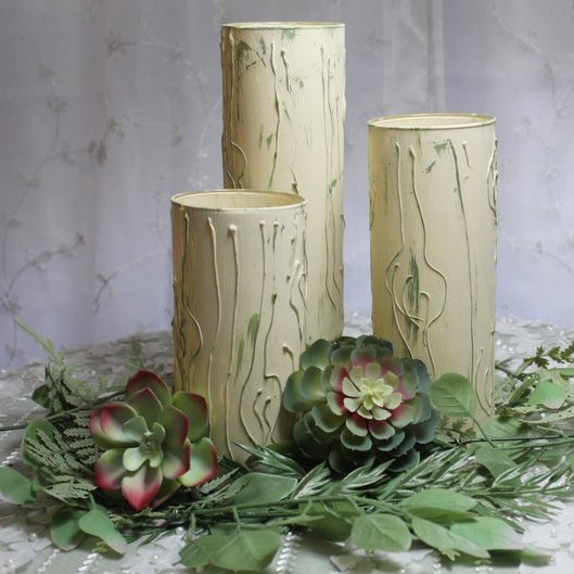 Hand-painted Glass Cylinders Wedding Centerpieces