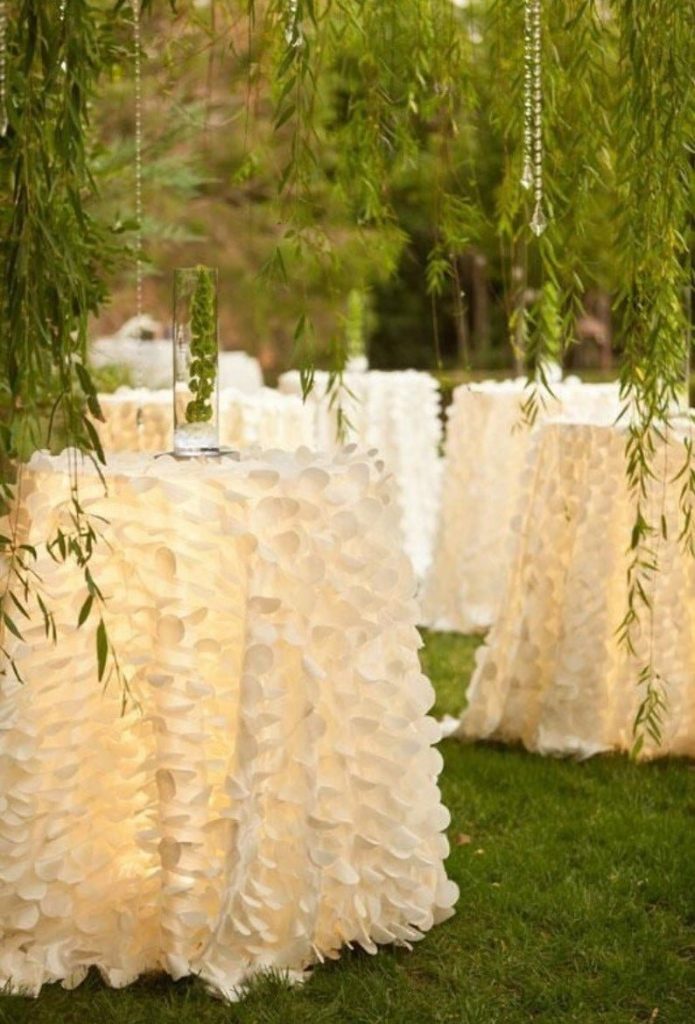 White Petal Tablecloth Romantic Wedding Table Decor