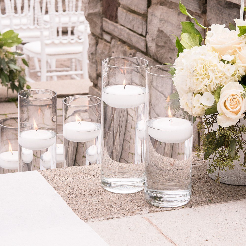 Clear Glass Cylinder Candle Holders Wedding Table Decor