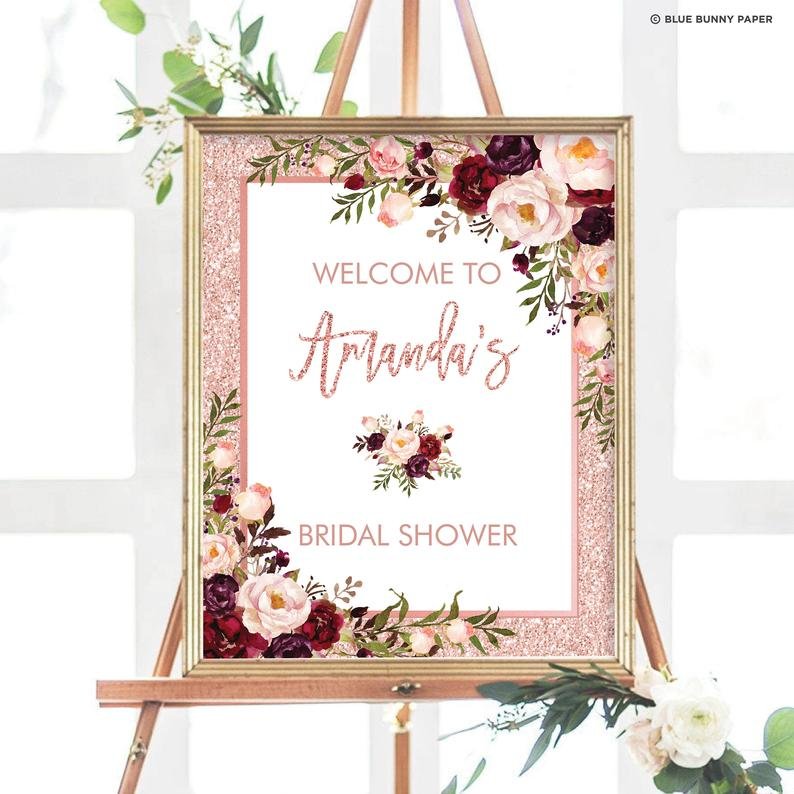  Editable Burgundy Floral Wedding Welcome Sign Template, Rustic  Flowers Wedding Sign Printable, Welcome Wedding Sign Stand, Instant  Download, Personalized Welcome Sign for Wedding, Wedding Decor, Plastic  Sign, Custom Design 