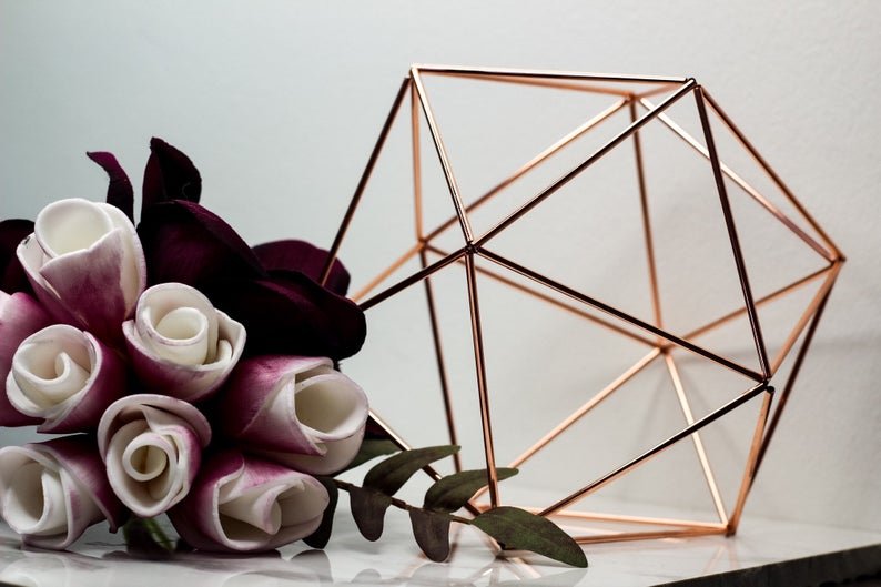 Rose Gold Geometric Centerpieces