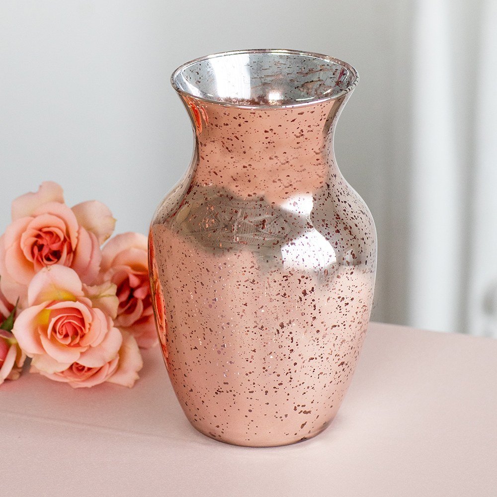 Rose Gold Mercury Glass Flower Vase Bridal Shower Decor