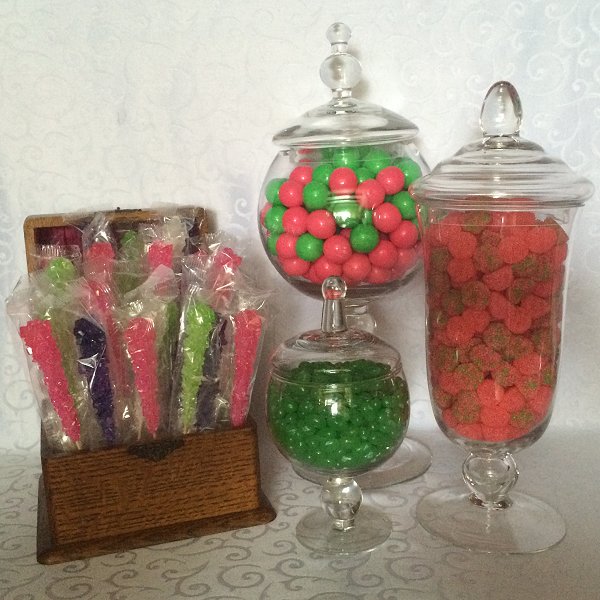 Decoration footed tall large Christmas glass candy jar