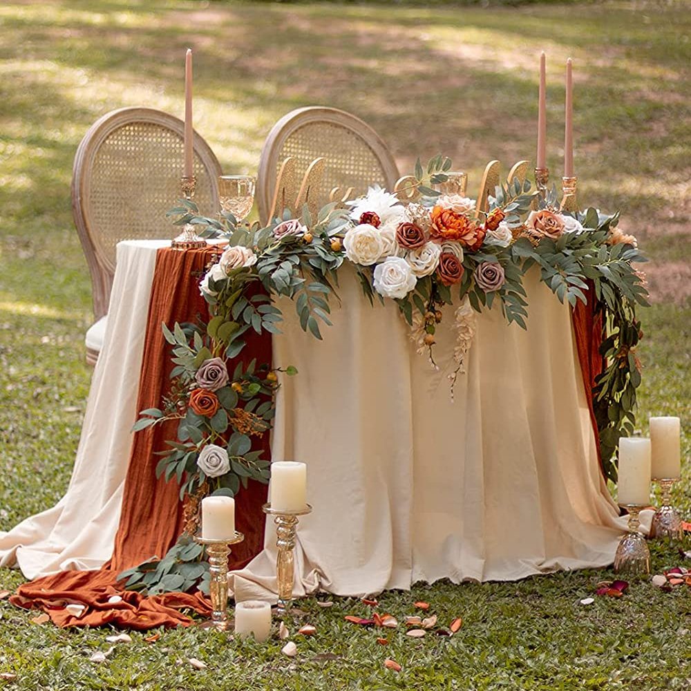 Eucalyptus & Willow Leaf Sweetheart Table Garland