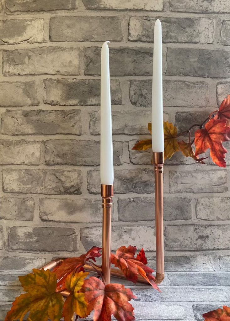 Copper Candlestick Wedding Table Decor