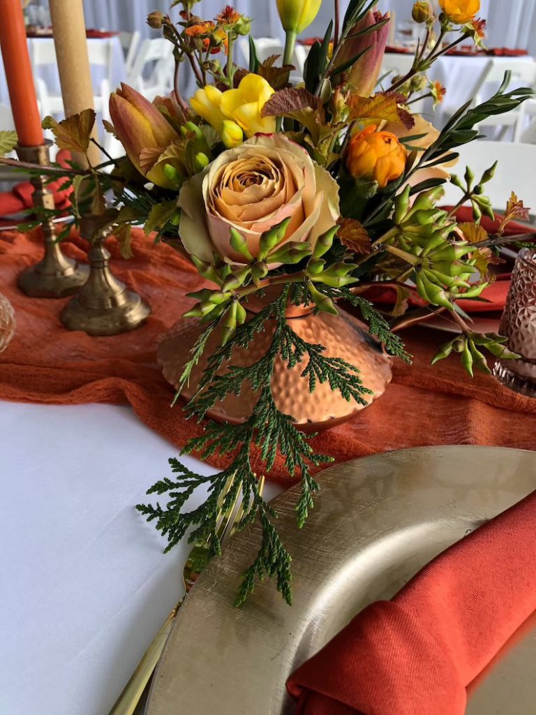 Rust Linen Gauze Table Runner Wedding Table Decor