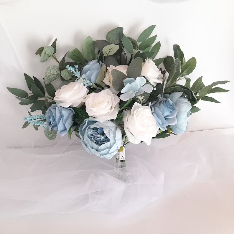 Dusty Blue Bridal Bouquet