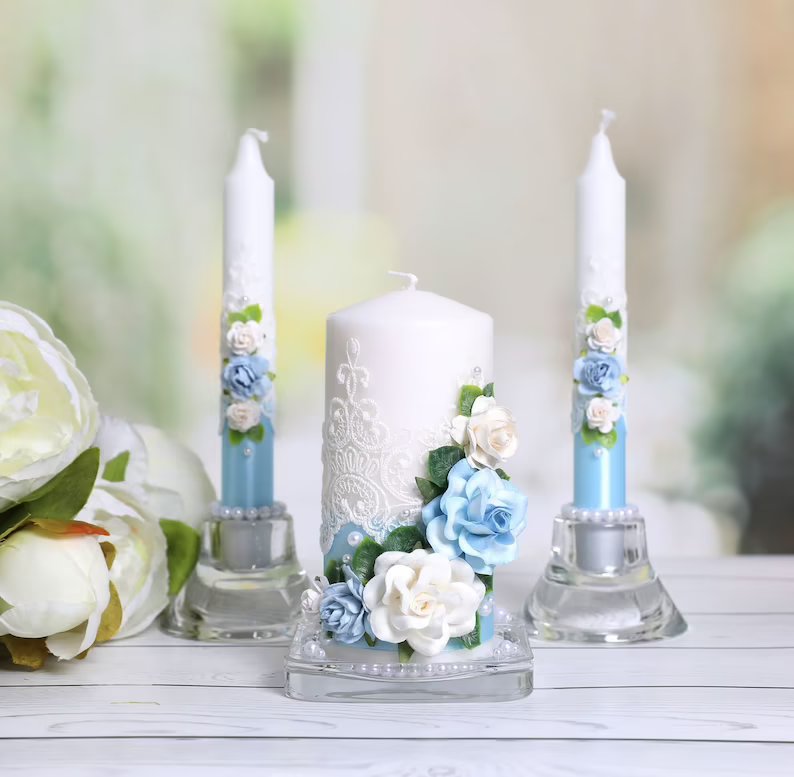 Dusty Blue Candle 