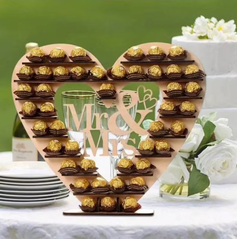 Wedding Candy Bar Heart Shaped Chocolate Display Stand 