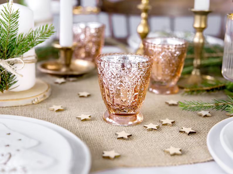 Rose Gold Votive Candle Holders