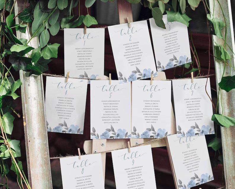 Wedding Seating Chart Table List Template