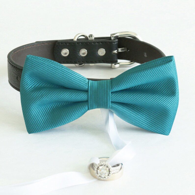 Teal Blue Bow Tie Dog Ring Bearer