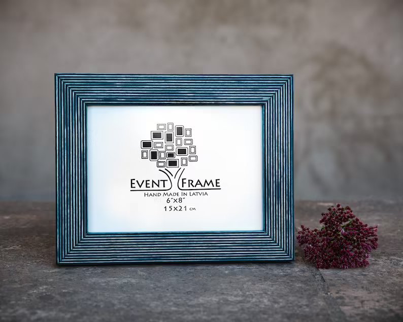 Teal Wooden Photo Frame Wedding Decor