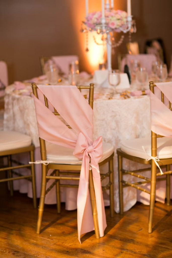 Blush Pink Chiffon Chiavari Wedding Chair Sashes