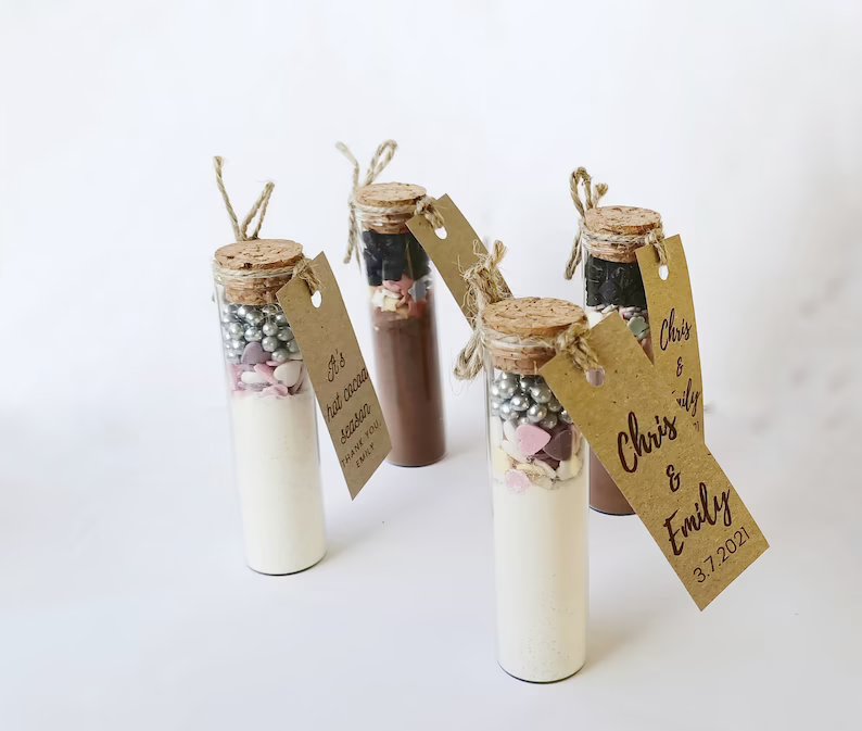 Hot chocolate Test Tube Handcrafted Wedding Favors