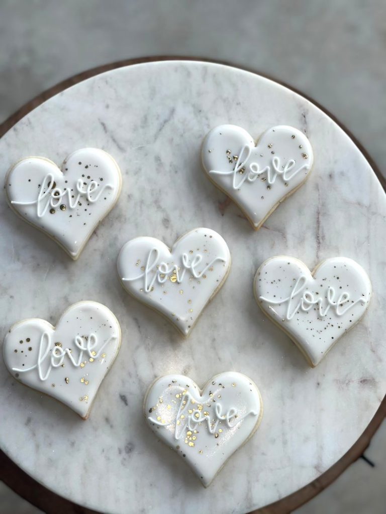 Heart Shaped Wedding Favor Cookies