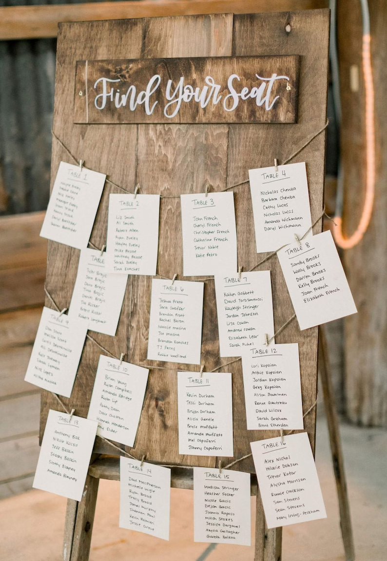 Wedding Seating Charts vs Escort Cards – Elegant Wedding Ideas