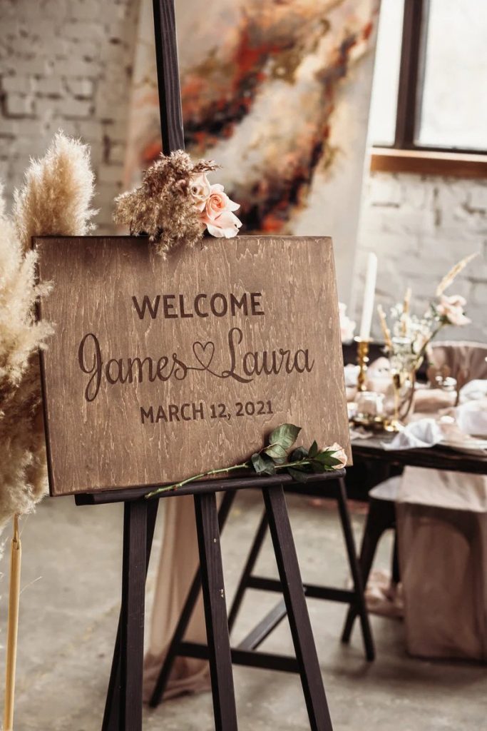 Chic Rustic Wedding Welcome Sign
