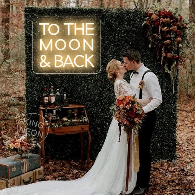 To The Moon & Back Wedding Neon Sign