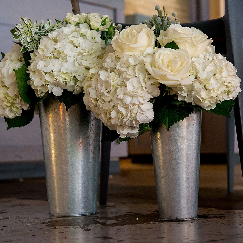 Galvanized Flower Bucket Walk Down The Aisle Ceremony Decor