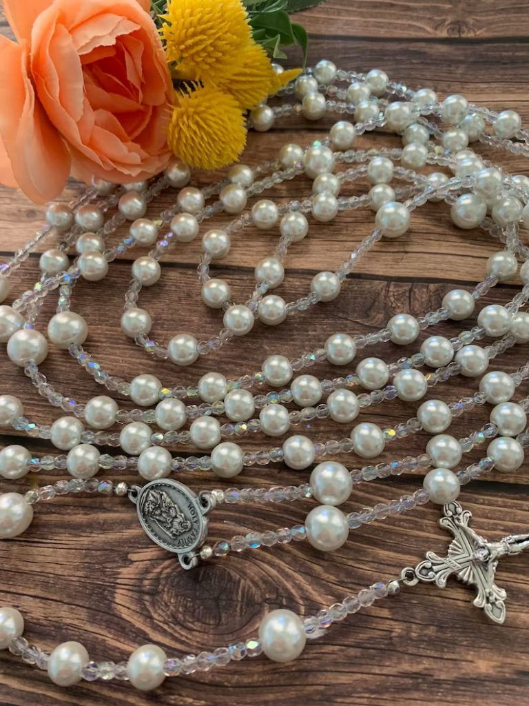 Pearl Rosary Wedding Unity Cord