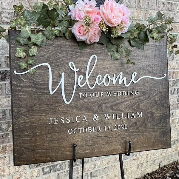 Walk Down The Aisle Ceremony Welcome Sign Decor