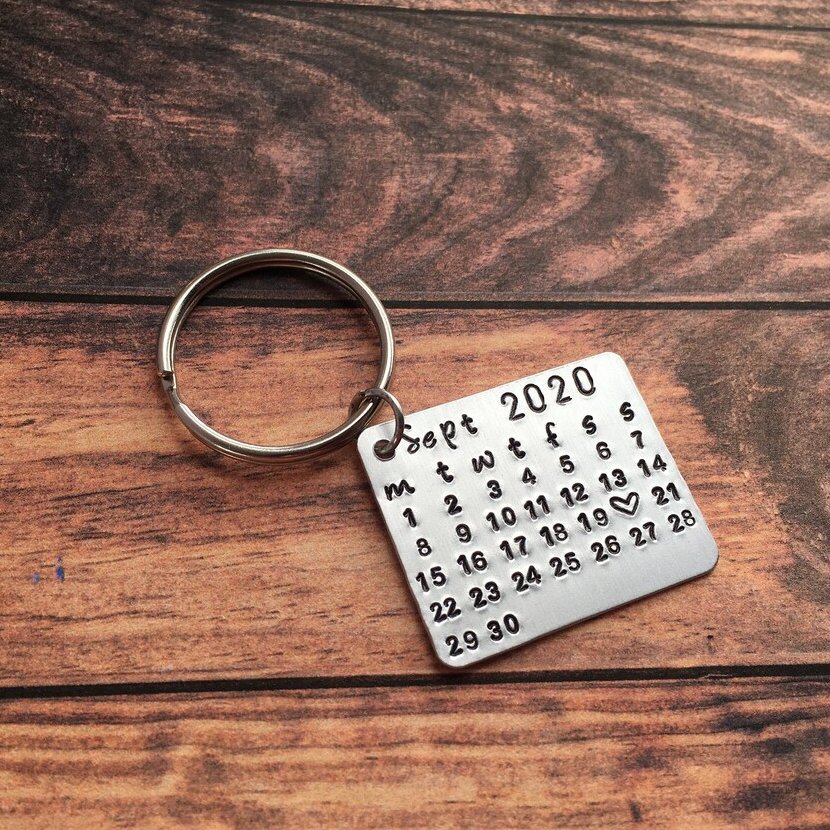 Save The Date Calendar Key Chain