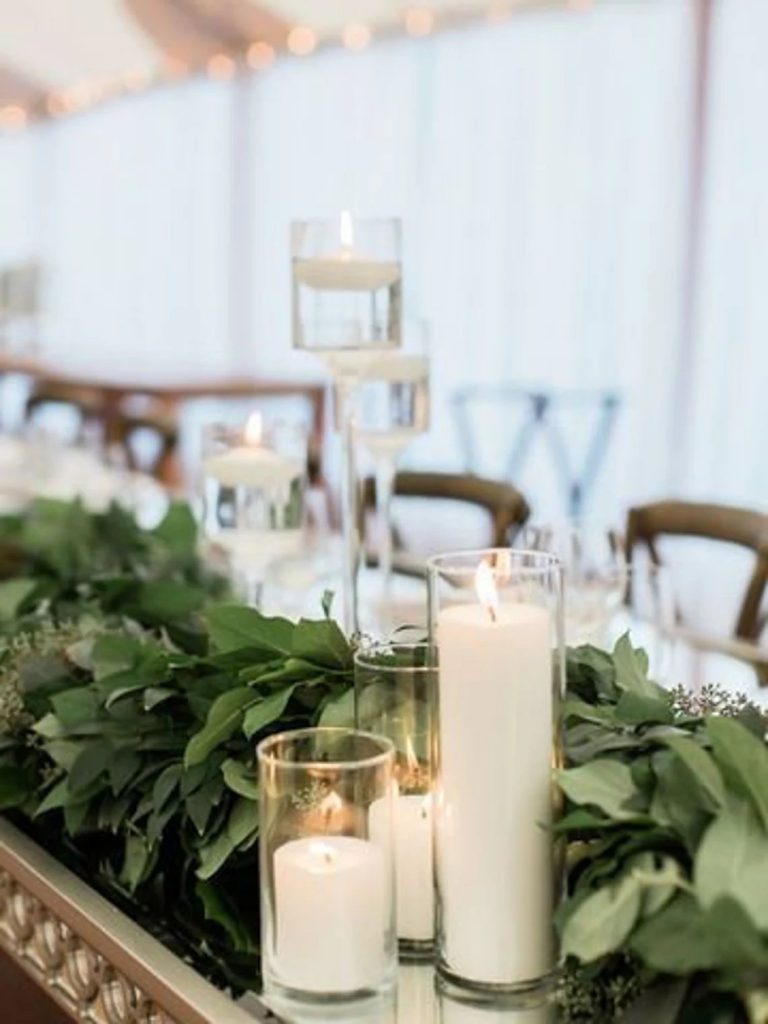 Vineyard Wedding Pillar Candle Holder Set Centerpieces