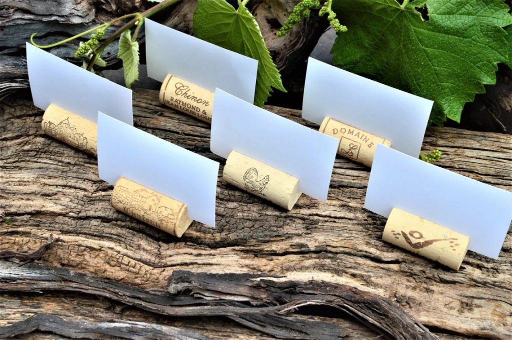 Vineyard Wedding Wine Cork Place Card Holders