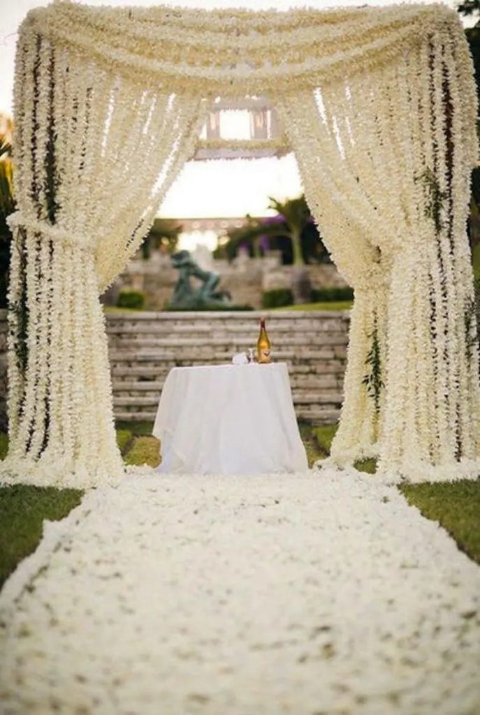 White Wisteria Garland Wedding Arch Decor