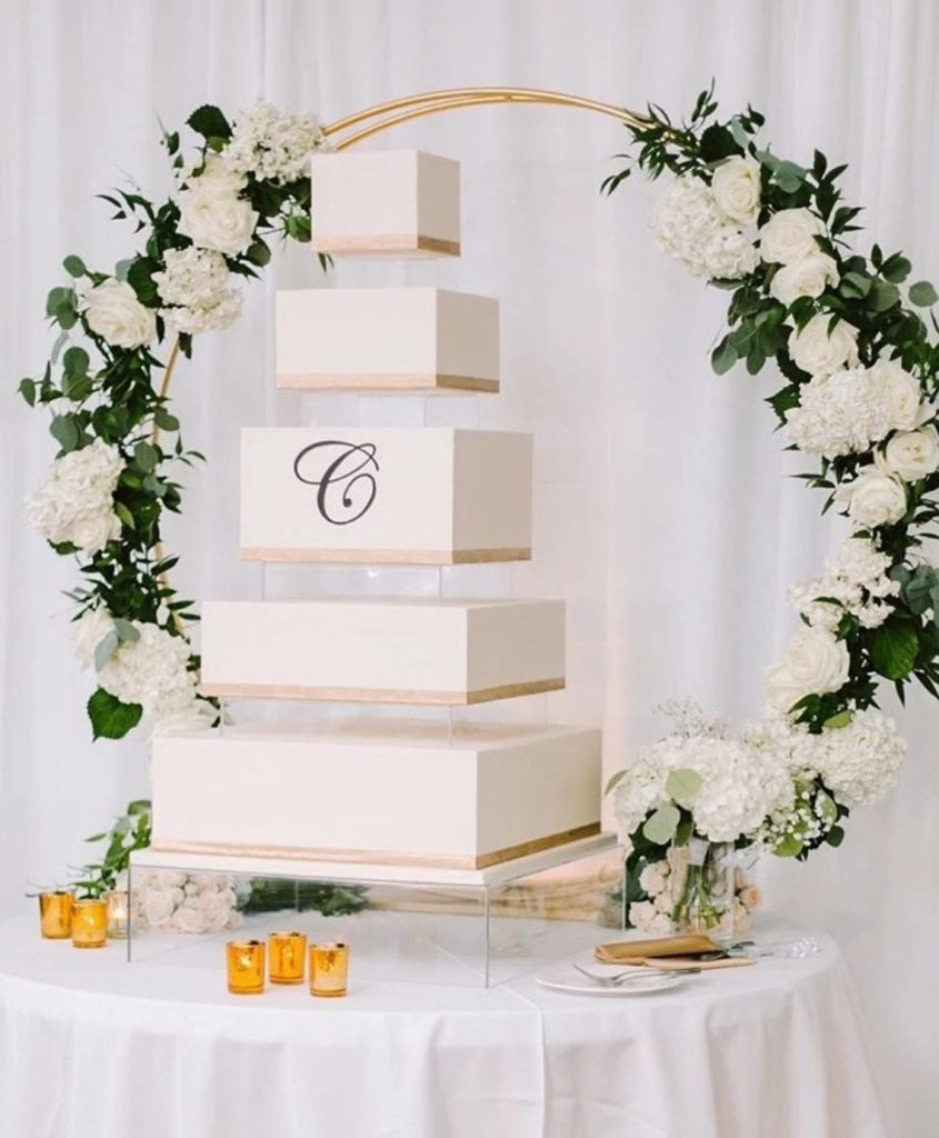 Clear Acrylic Box Wedding Cake Stands